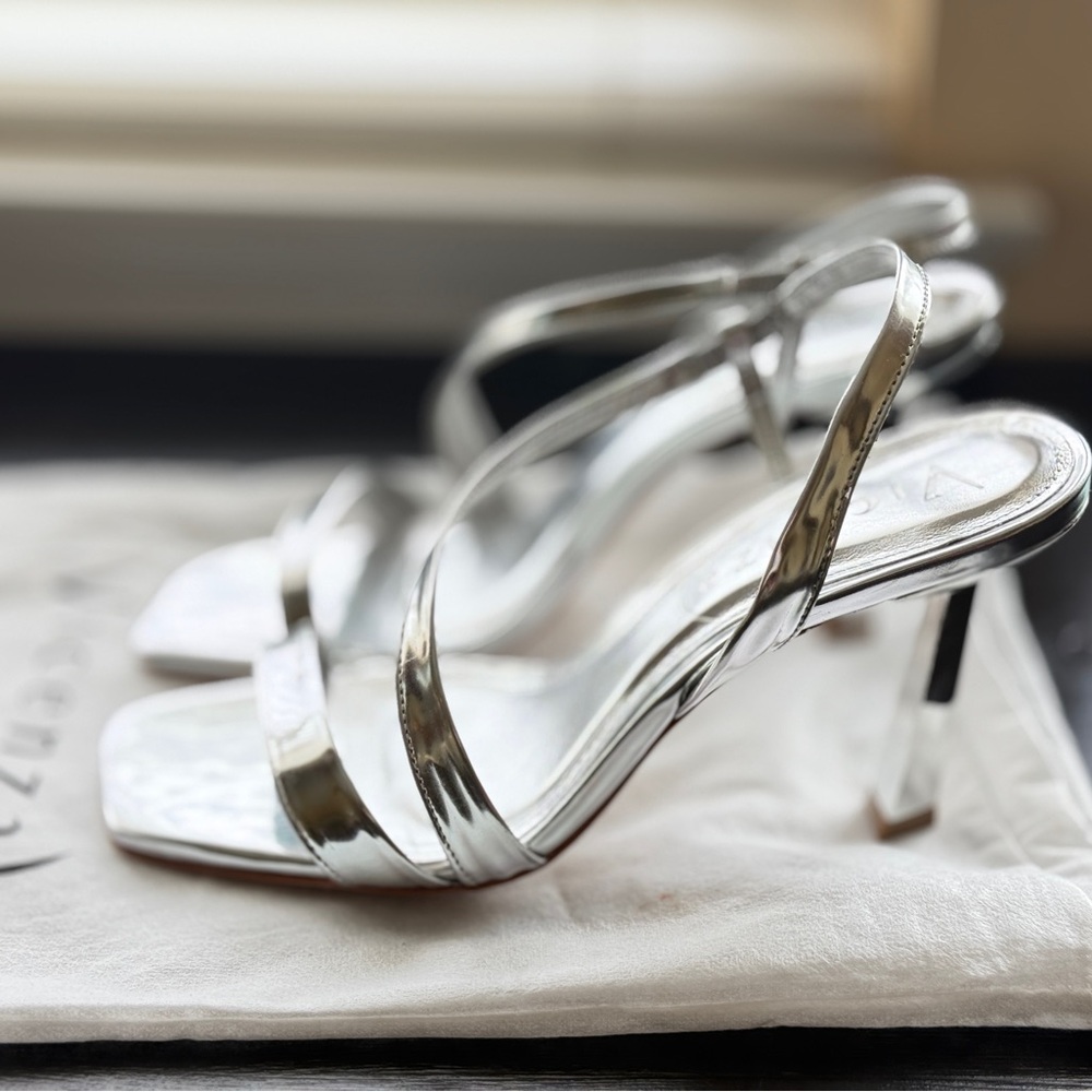 Glamorous Silver Strappy Heels for Formal Occasions